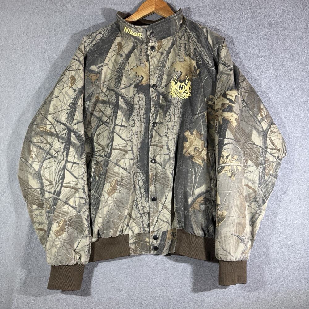 Nikon Hunting Pro Staff Jacket Mens XL Realtre Hardwood Camo Full Zip Coat